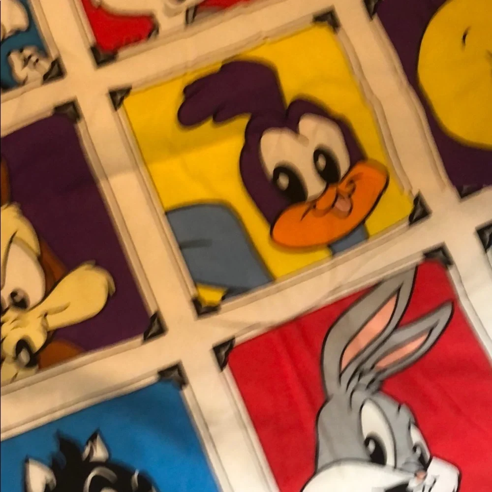 Vintage Warner Bros Looney tunes 3 Piece bedroom curtains Kids 44”W 63in L